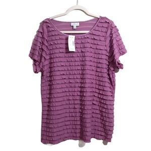 Vtg Fashion Bug Plus Size Blouse Top Tiered Ruffle